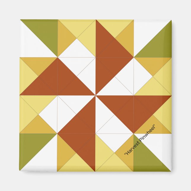 Imán Mini Barn Quilt Harvest PinWheel (Frente)