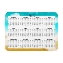 Imán mini calendario de playa 2022