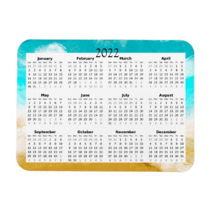 Imán mini calendario de playa 2022