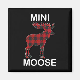 Imán Mini Moose Red Plaid Buffalo Familia Matanza Pajam