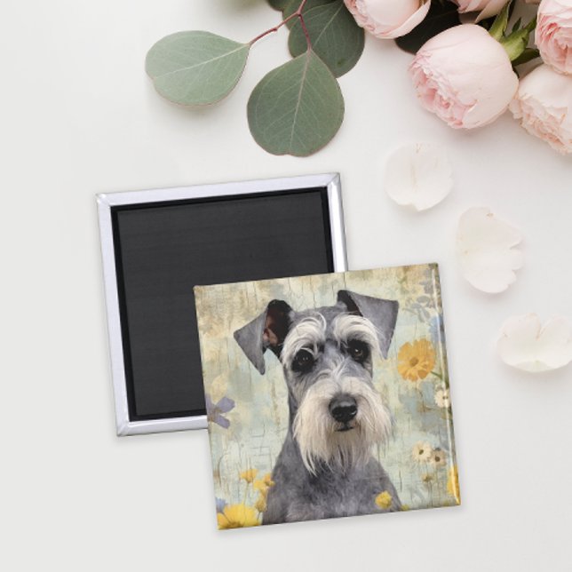 Imán Mini Schnauzer (Add some cuteness to your day with this pretty Schnauzer magnet.)