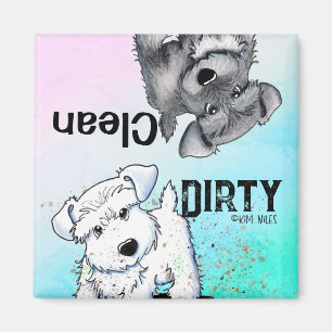 Imán Mini Schnauzer Clean Dirty Dishlavavajillas Magnet