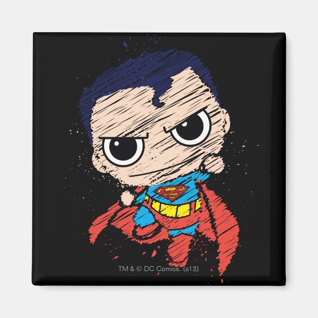 Imán Mini Superman Sketch - Volando (Frente)