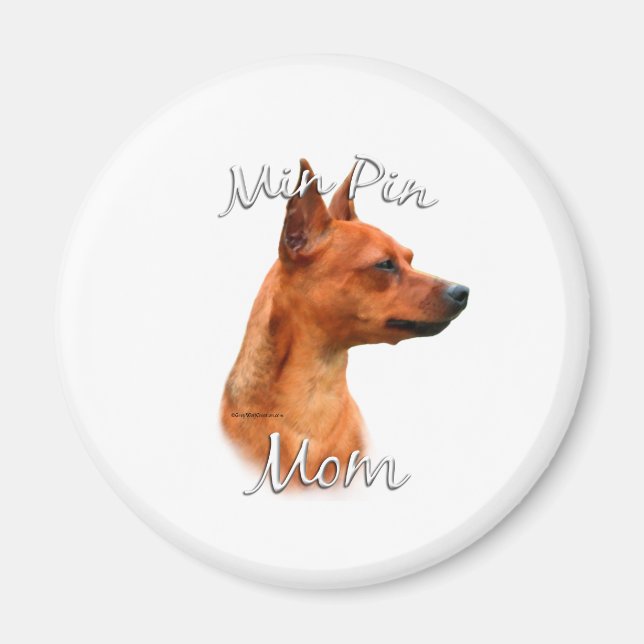 Imán Miniatura Pinscher (óxido) Mamá 2 (Frente)