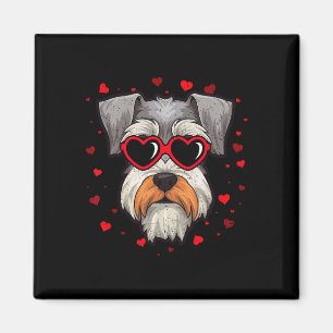Imán Miniature Schnauzer corazón de San Valentín Amante