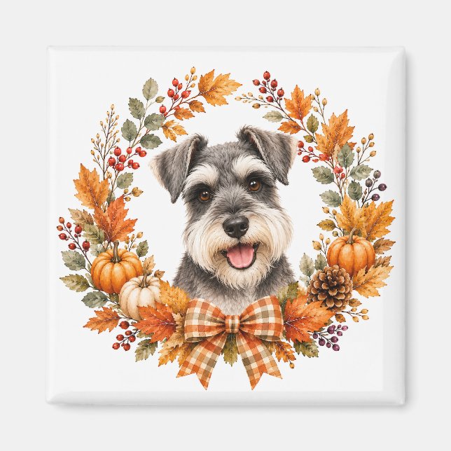 Imán Miniature Schnauzer Otoño (Frente)