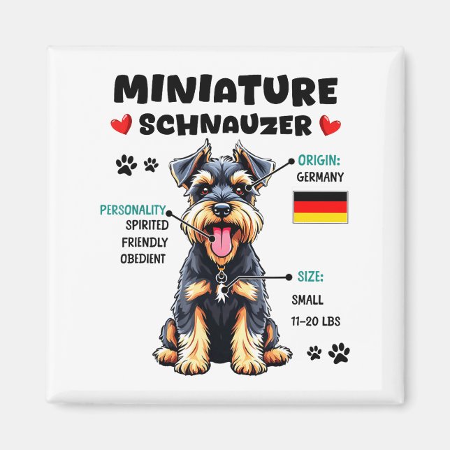 Imán Miniature Schnauzer Owner Funny Mini Schnauzer Lov (Frente)