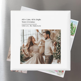 Imán Minimal All Is Calm All Is Bright Christmas Photo