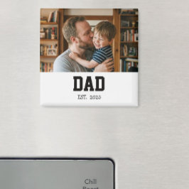 Imán Minimal Dad Established Father's Day Gift Magnet