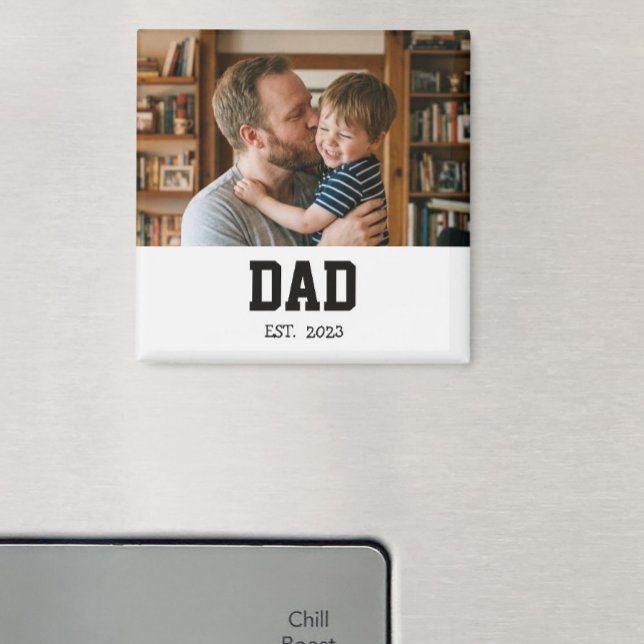 Imán Minimal Dad Established Father's Day Gift Magnet (Subido por el creador)