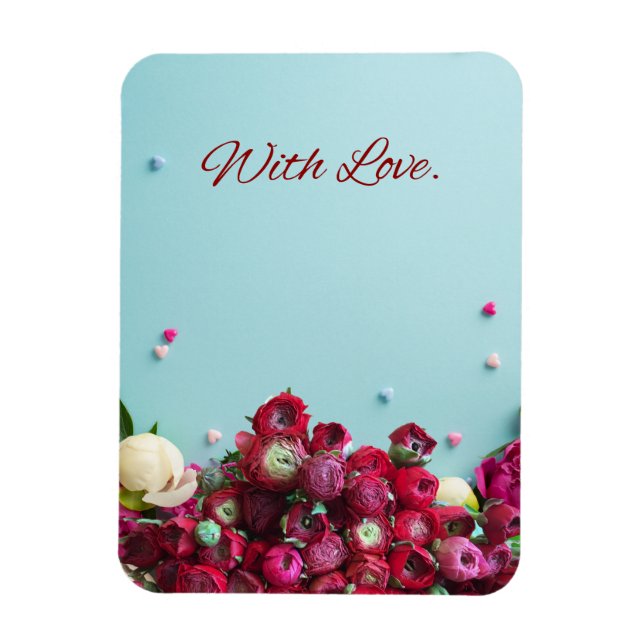 Imán Minimal Floral Greeting Card – With Love Botanical (Vertical)