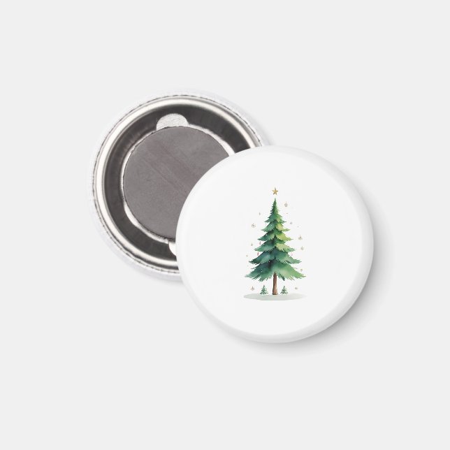 Imán Minimalist Christmas Pine Tree Magnet – Holiday De (Anverso/Reverso)
