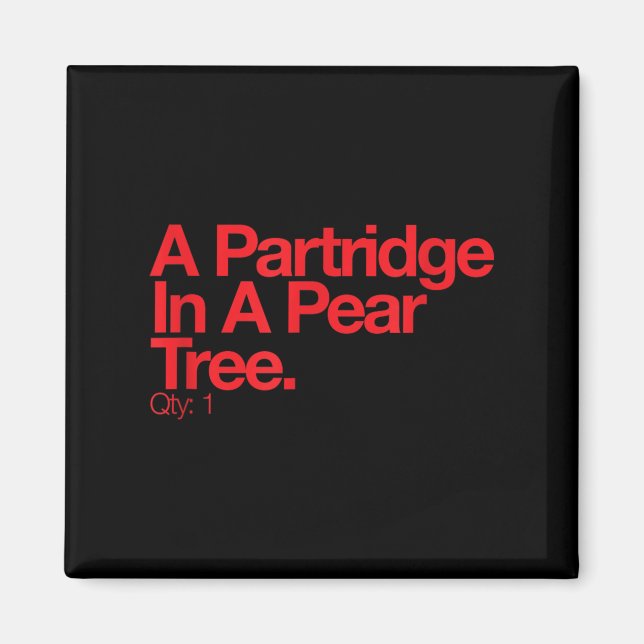 Imán Minimalist Christmas T Shirt - Partridge In A Pear (Frente)