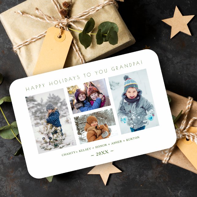 Imán Minimalist Collage 4 Multi Photo Family Keepsake  (Christmas Minimalist Collage 4 Multi Photo for Family Keepsake. )