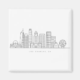 Imán Minimalist Los Angeles Skyline Illustration