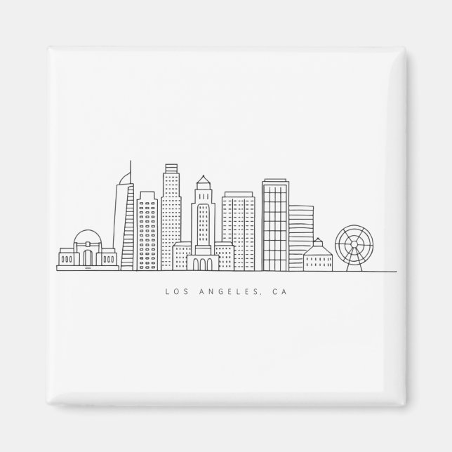Imán Minimalist Los Angeles Skyline Illustration (Frente)