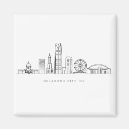 Imán Minimalist Oklahoma City Skyline Illustration