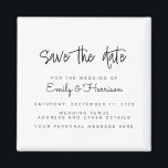 Imán Minimalist Wedding Save the Date<br><div class="desc">A simple wedding save the date magnet. Personalize this minimalist black and white wedding announcement design to have your personal details and message.</div>