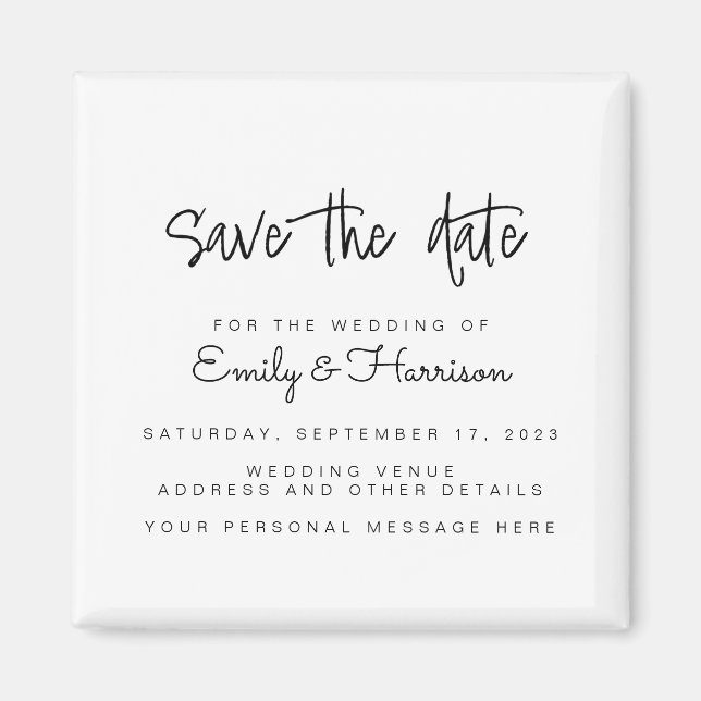 Imán Minimalist Wedding Save the Date (Frente)