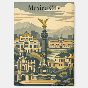Imán Minimalista Ciudad de México Vintage Viaje CDMX
