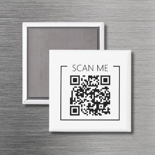 Imán Minimalista Escanea Me Código QR Negocio