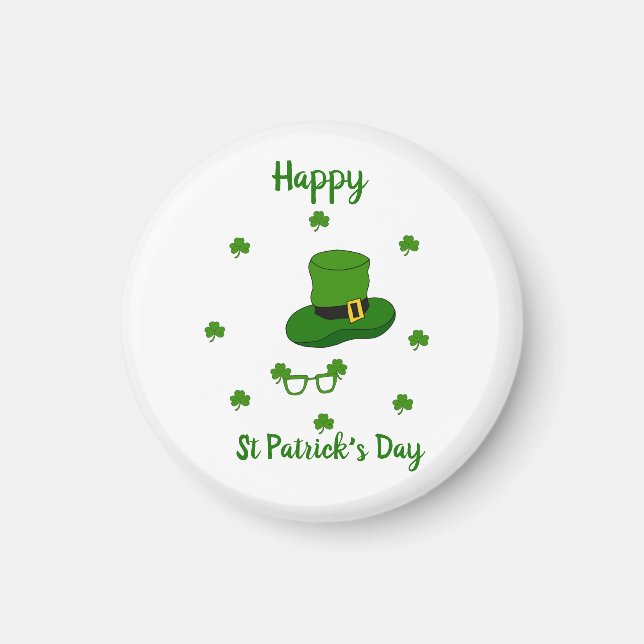 Imán Minimalista Feliz Día de San Patricio (Frente)