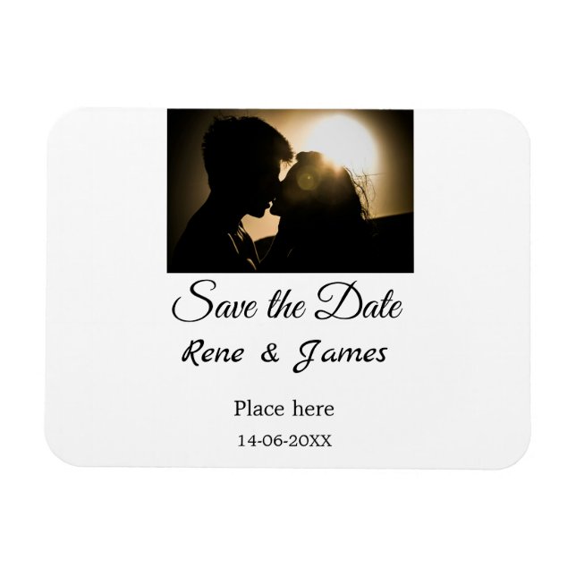 Imán Minimalista foto blanco negro clásico elegante gua (Horizontal)