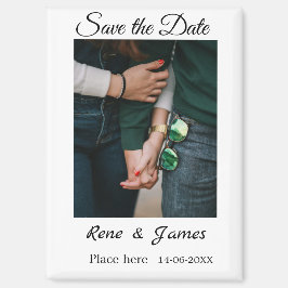 Imán Minimalista foto blanco negro clásico elegante gua