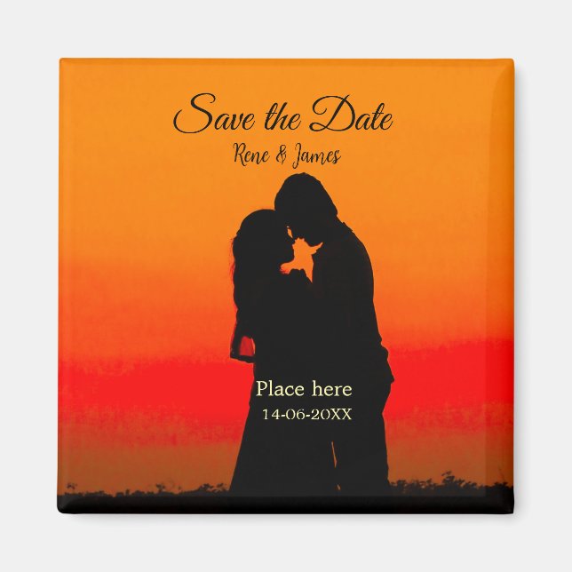 Imán Minimalista foto blanco negro clásico elegante gua (Frente)