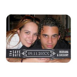 Imán Minimalista foto del boda moderno Save the Date