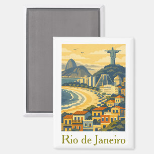 Imán Minimalista Moderno Río de Janeiro Brasil Viajes