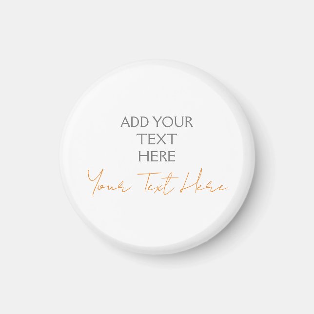 Imán Minimalista Moderno Texto Personalizado Plano (Frente)
