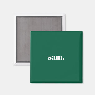 Imán Minimalista negrita texto personalizado verde