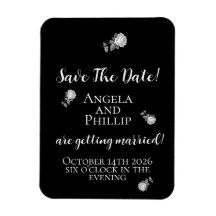 Minimalista negro y blanco Save the Date