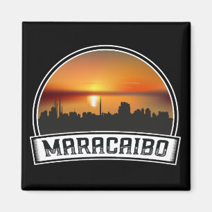 Imán Minimalista paisaje urbano de Maracaibo Venezuela