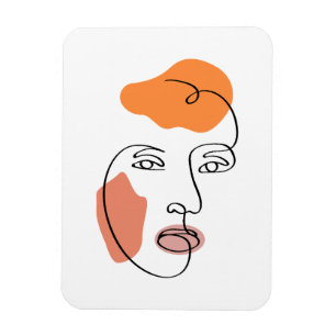 Imán Minimalista Resumen arte de la línea de retrato fa