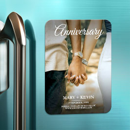 Imán Minimalista tarjeta de foto aniversario de reempla