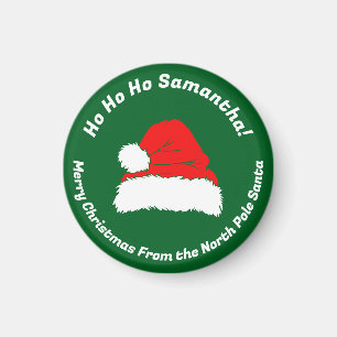 Imán Minimalista Verde Ho ho ho Santa Feliz Navidad