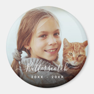 Imán Mínimo Mascota de script blanco Nombre de superpos