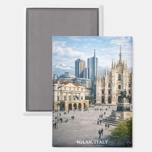 Imán Mínimo Milán Italia Vista de la Ciudad Monumentos