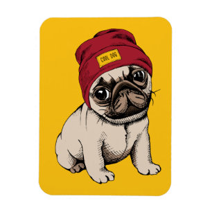 Imán Minipipa Hipster Pug