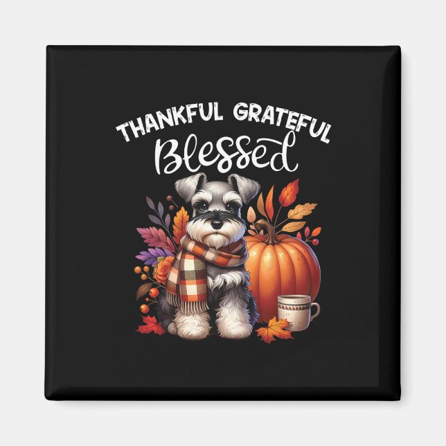 Imán Ministra Schnauzer Perro Calabaza Spice Happy Fall (Frente)