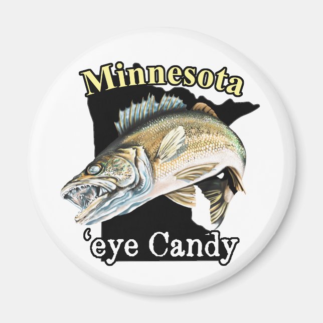 Imán Minnesota 'Eye Candy Funny Walleye Fishing (Frente)
