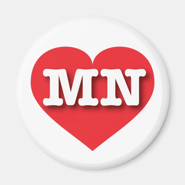 Imán Minnesota Red Heart - Amo MN (Frente)