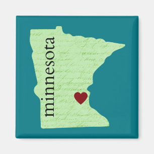 Imán Minnesota - verde, trullo, corazón, hogar