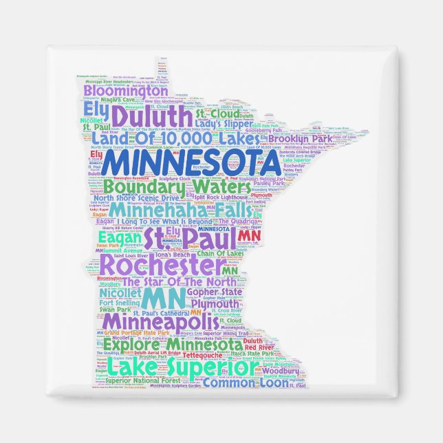Imán Minnesota Word Cloud (Frente)