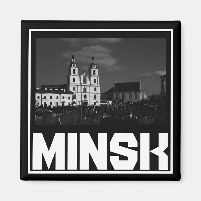 Imán Minsk Architecture Cityscape Magnet de Bielorrusia (Frente)