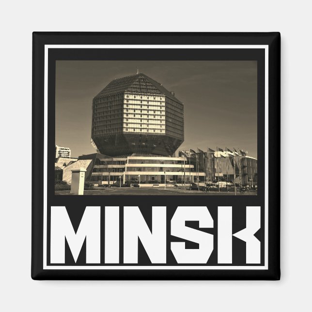 Imán Minsk Architecture Cityscape Magnet de Bielorrusia (Frente)