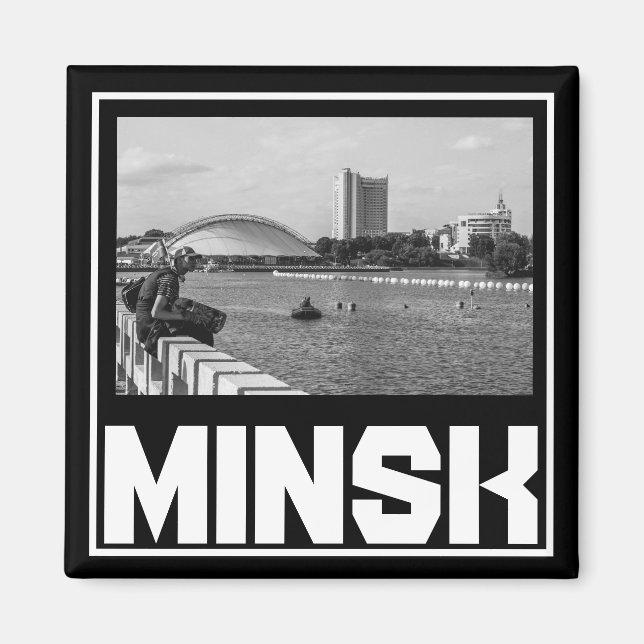 Imán Minsk Architecture Cityscape Magnet de Bielorrusia (Frente)