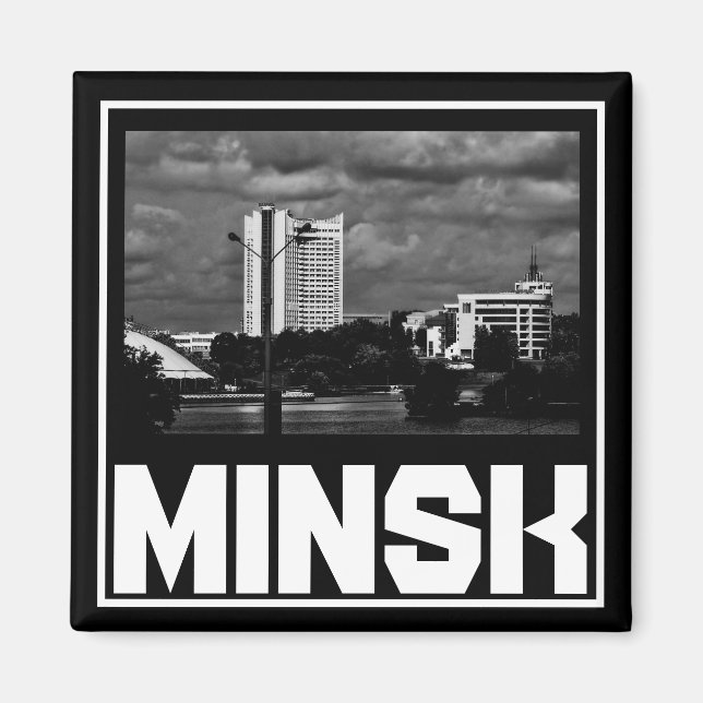 Imán Minsk Architecture Cityscape Magnet de Bielorrusia (Frente)